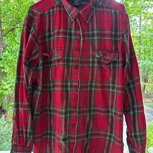 Faded Glory Red and Black Plaid Men's Shirt
